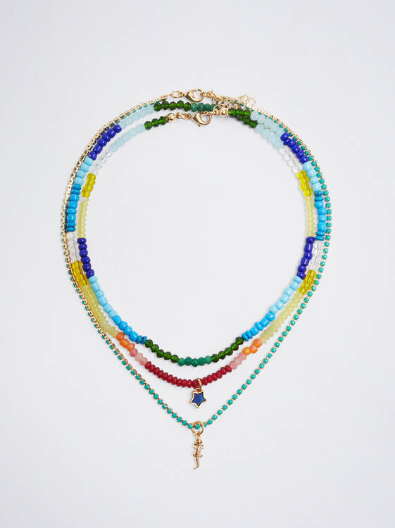 Set Of Necklaces With Semiprecious Stone, Multicolor, hi-res