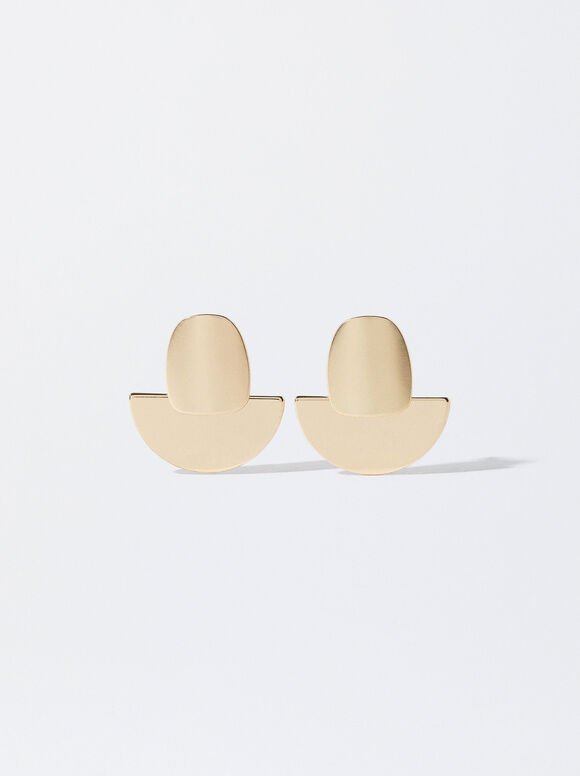 Geometric Golden Earrings, Golden, hi-res