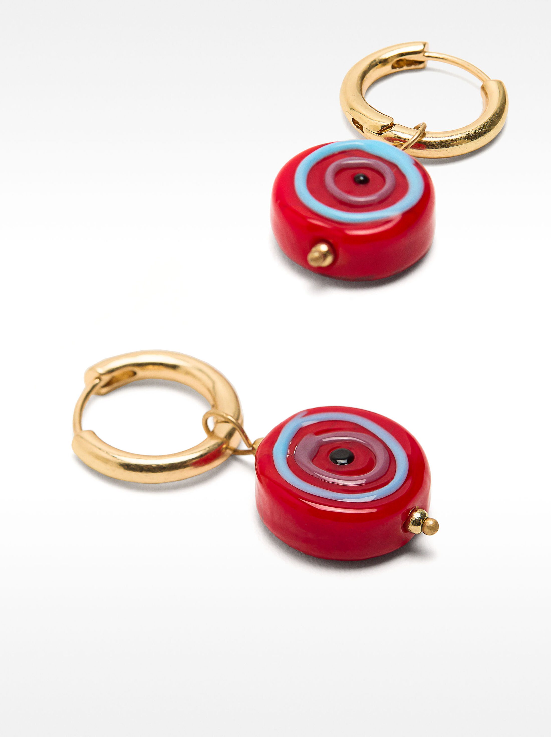 Dangling hoop earrings with circles image number 2.0