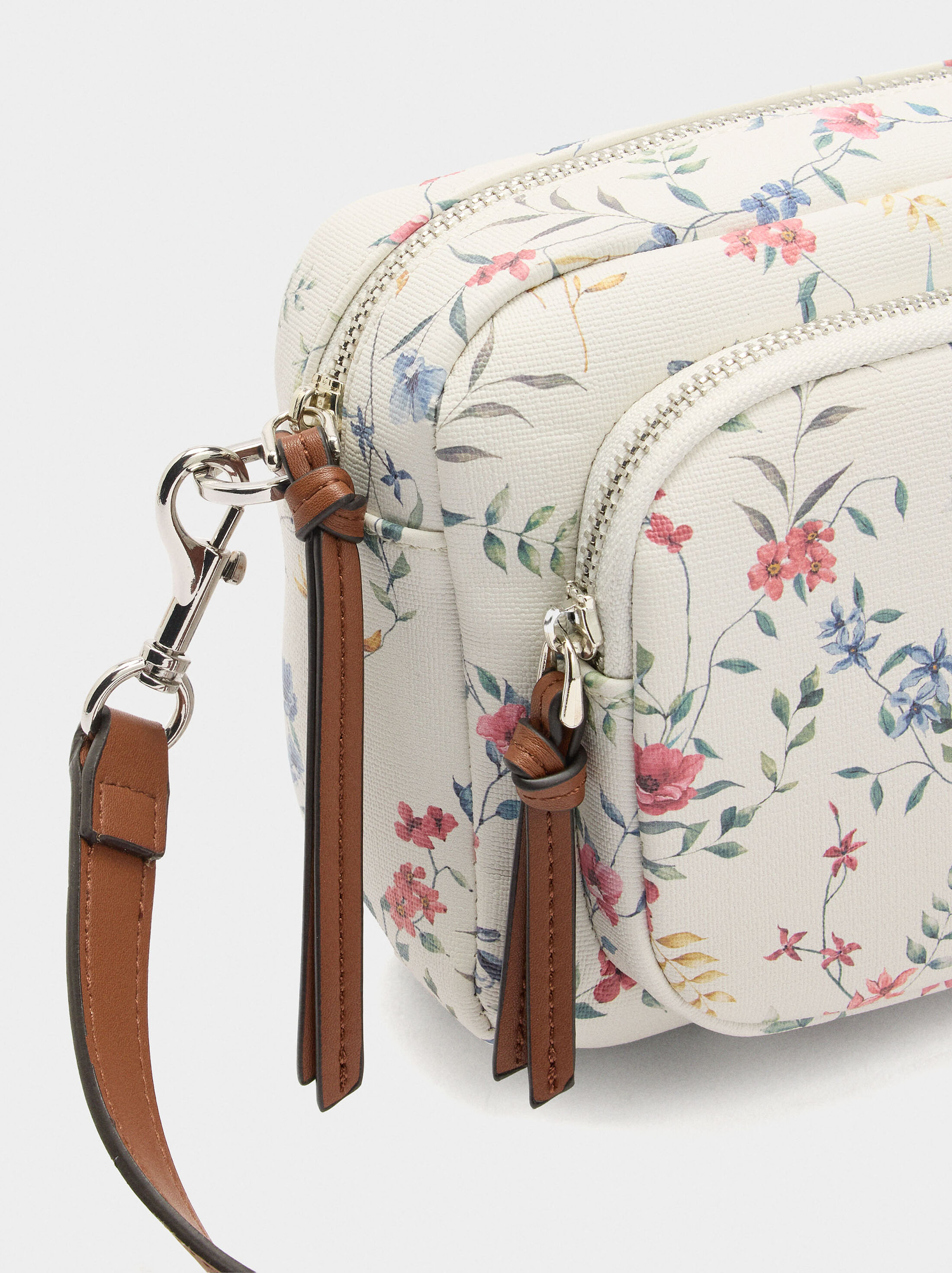 Floral printed crossbody bag image number 1.0