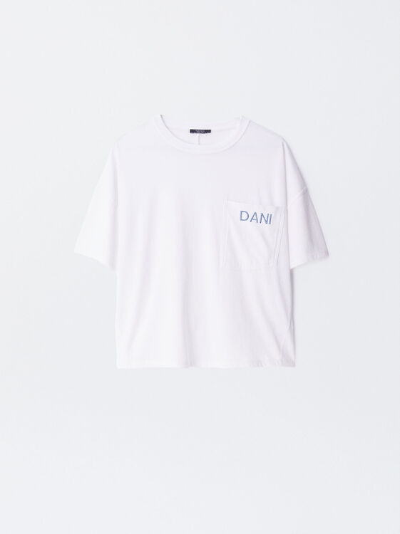 Camiseta De Algodón Personalizable, Blanco, hi-res