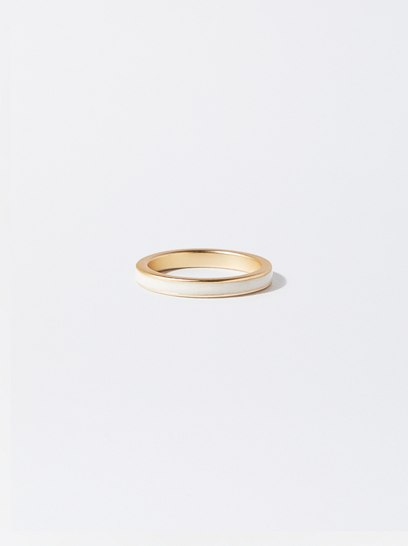 Enamel Ring, Golden, hi-res