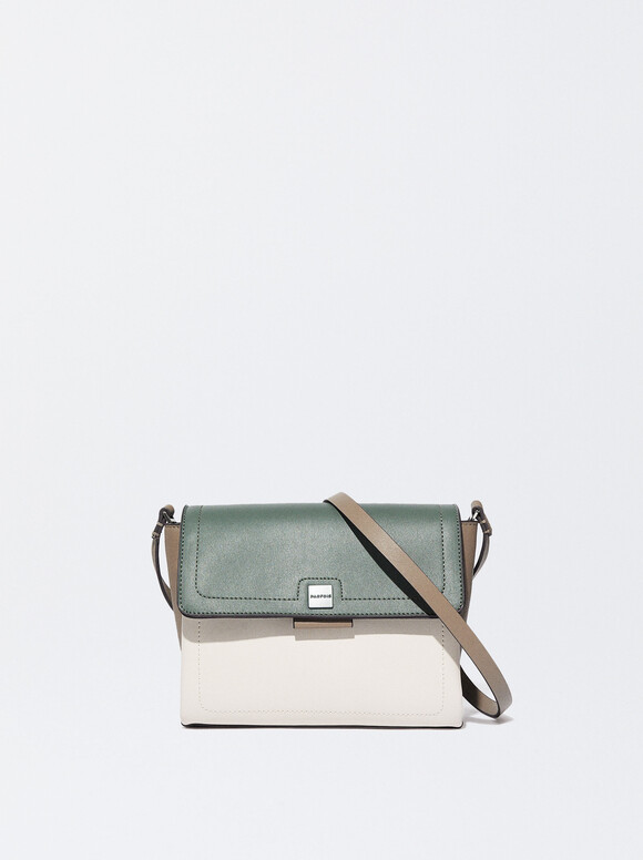 Crossbody Bag With Color Block, Green, hi-res