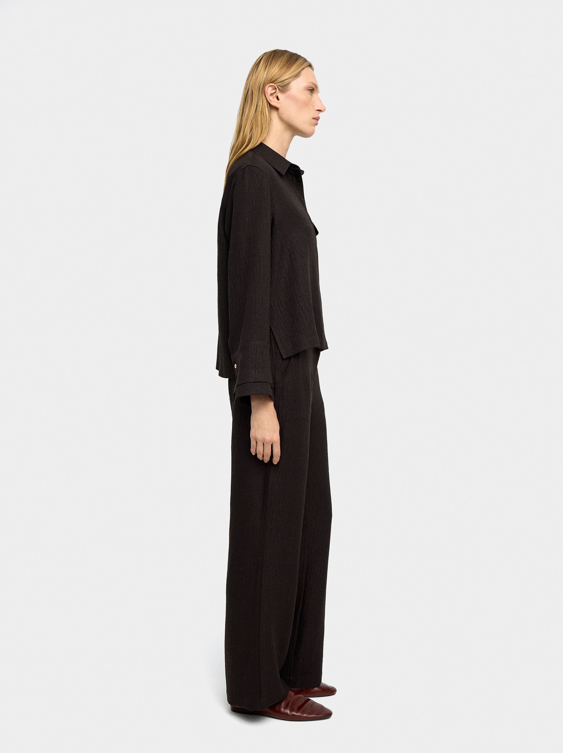 Flowy shirt with a crinkled effect image number 1.0