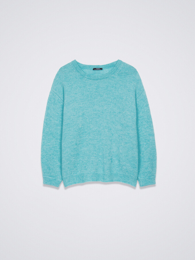Knit Sweater With Wool, Blue, hi-res