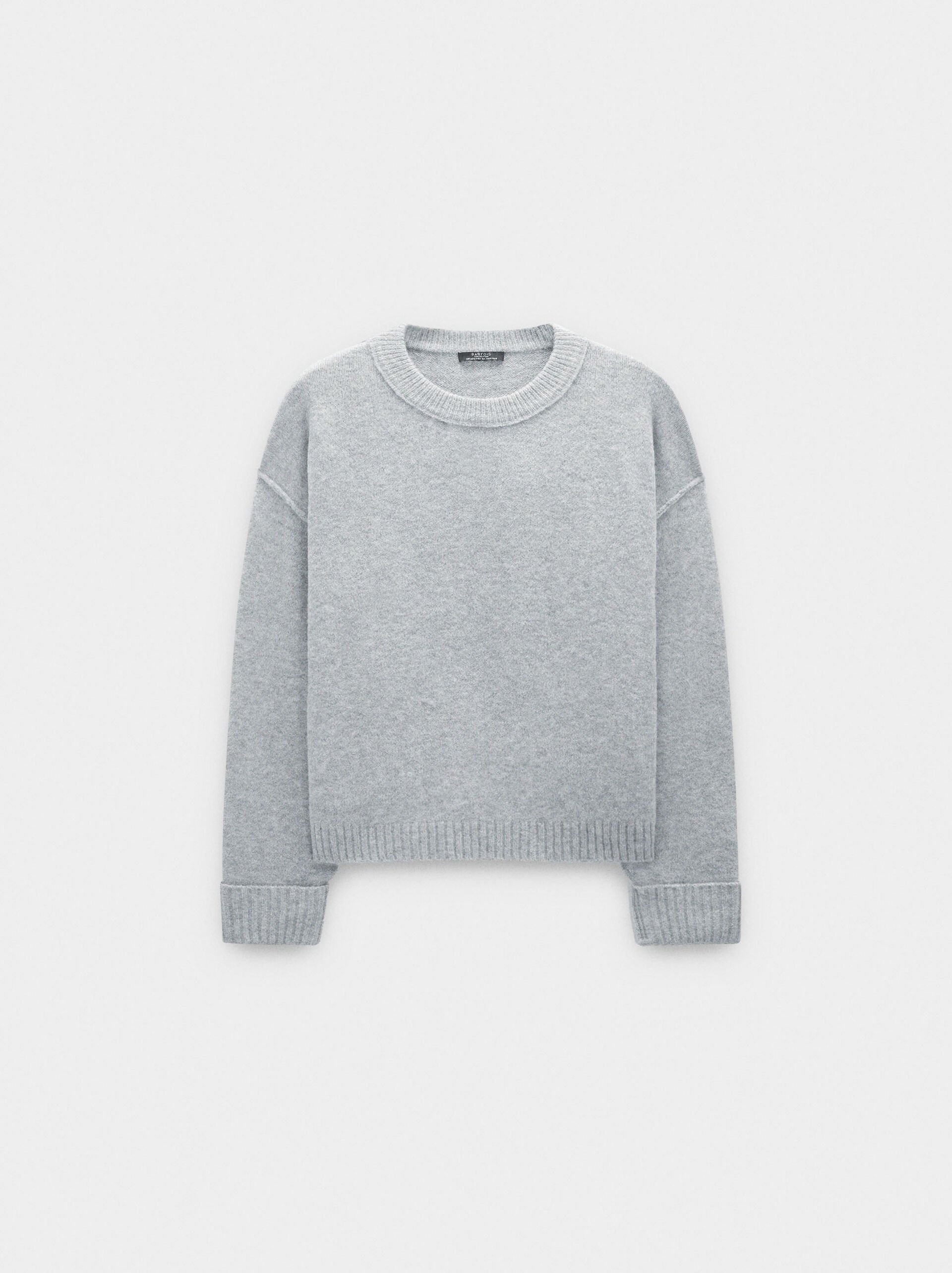 Plain knit sweater image number 4.0