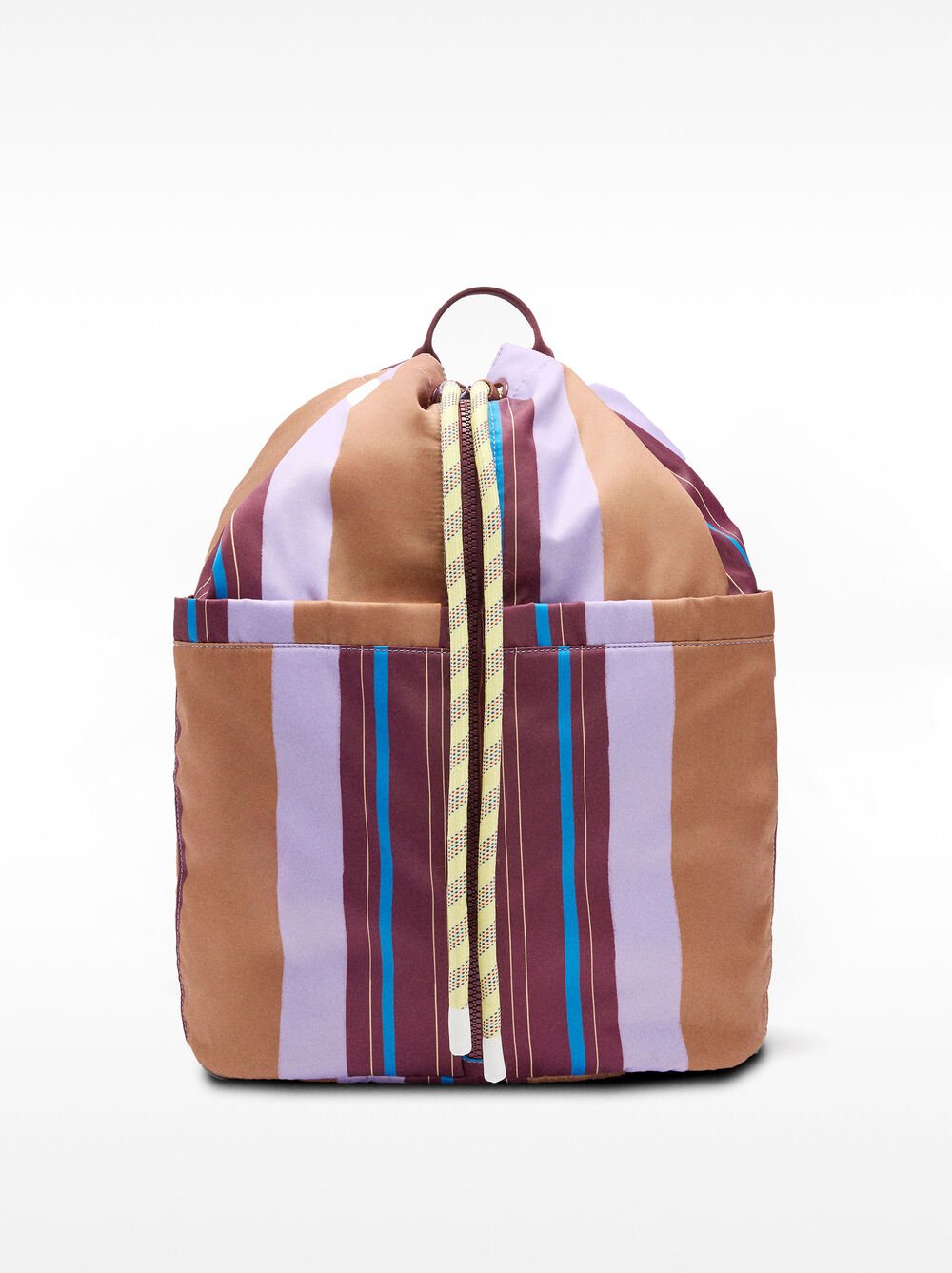 Striped nylon backpack