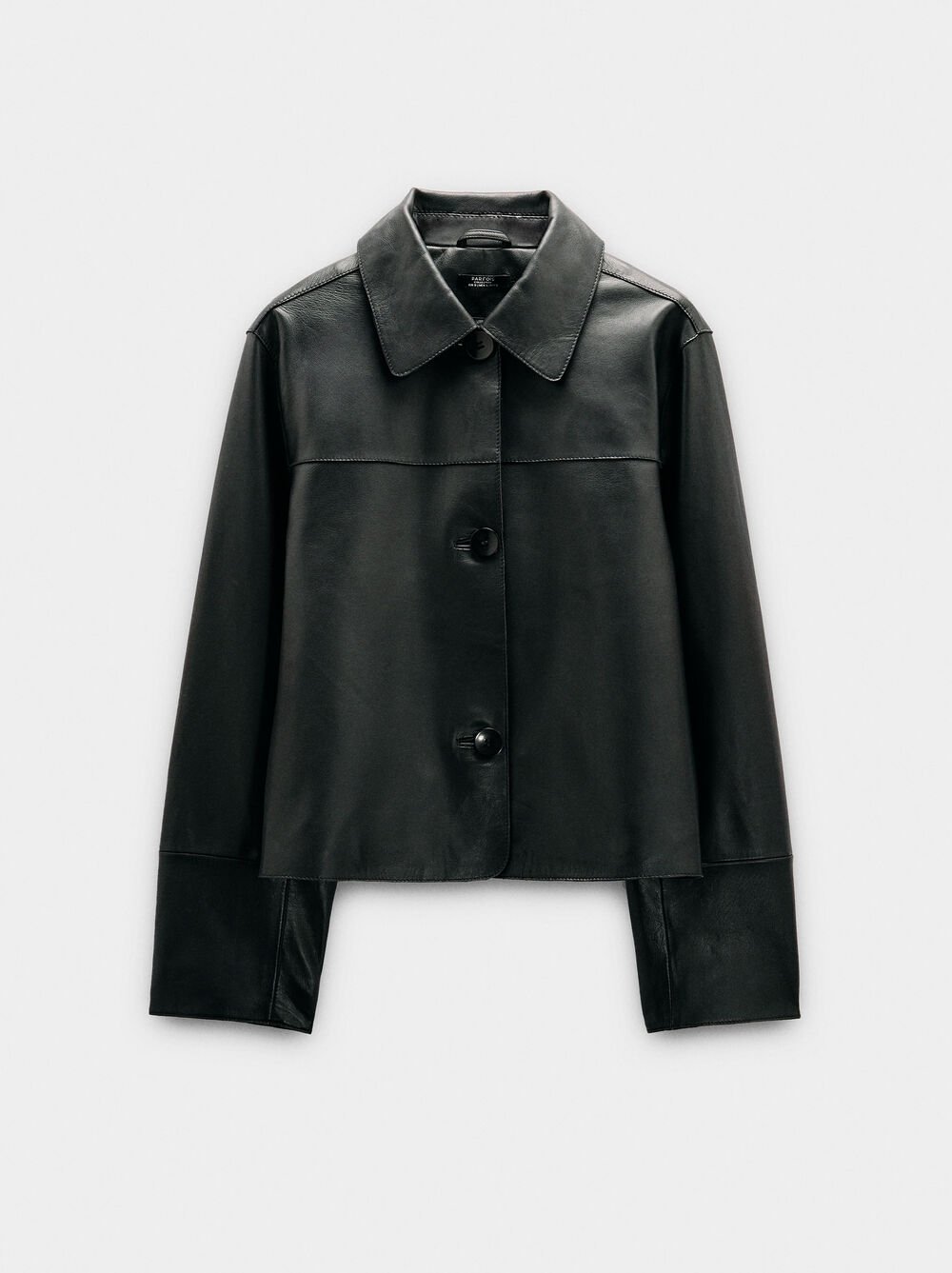 Leather jacket with topstitching
