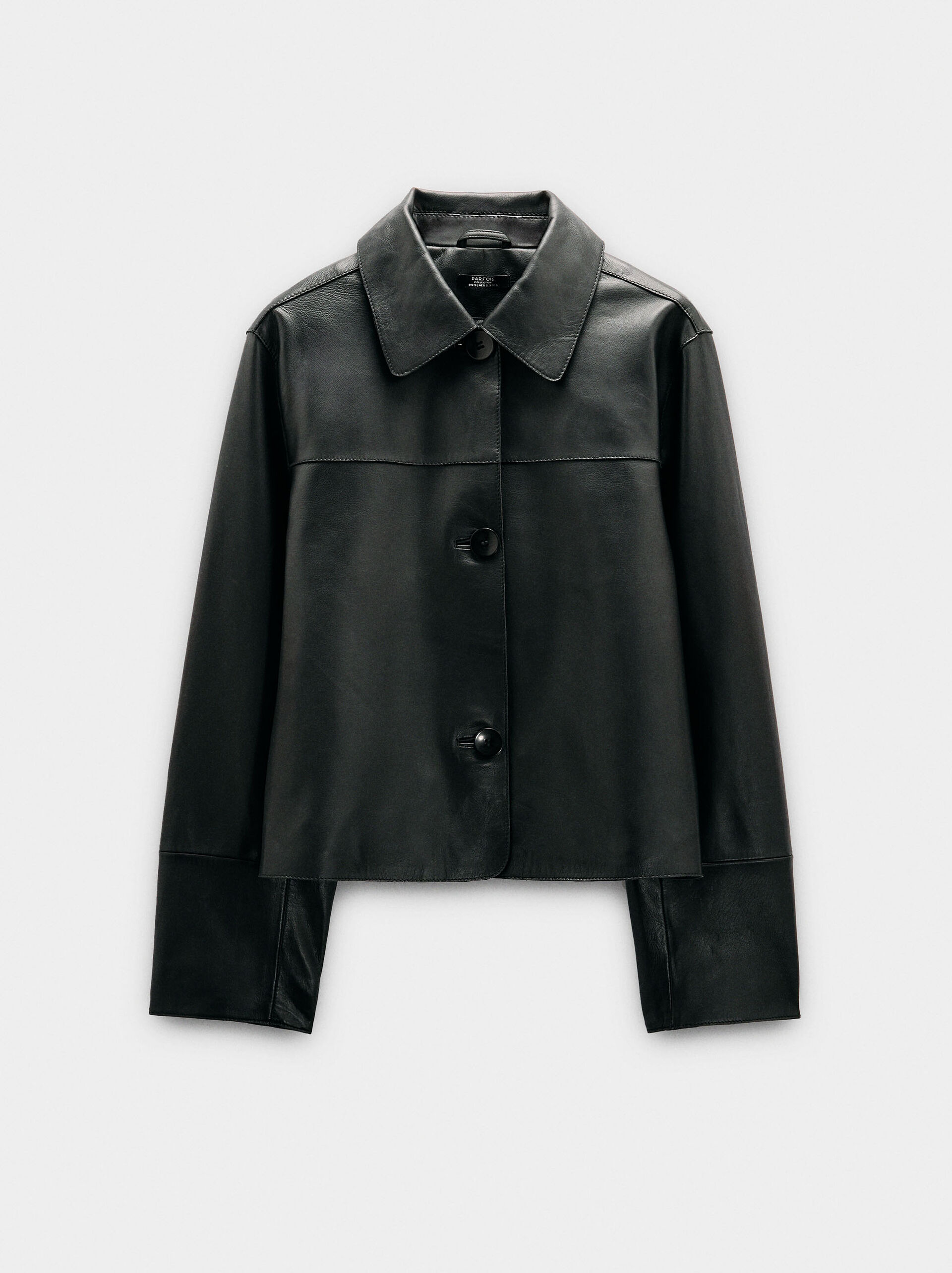 Leather jacket with topstitching image number 4.0