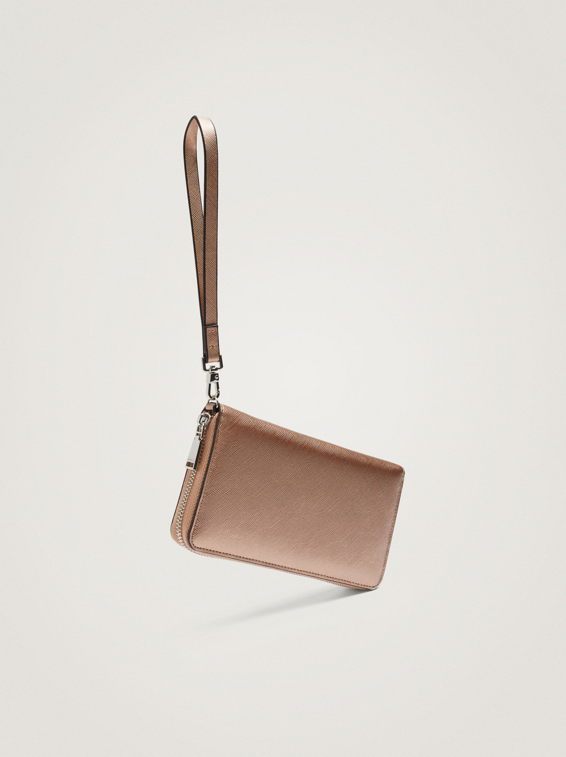 Cartera Con Asa De Mano Oro Rosa Parfois