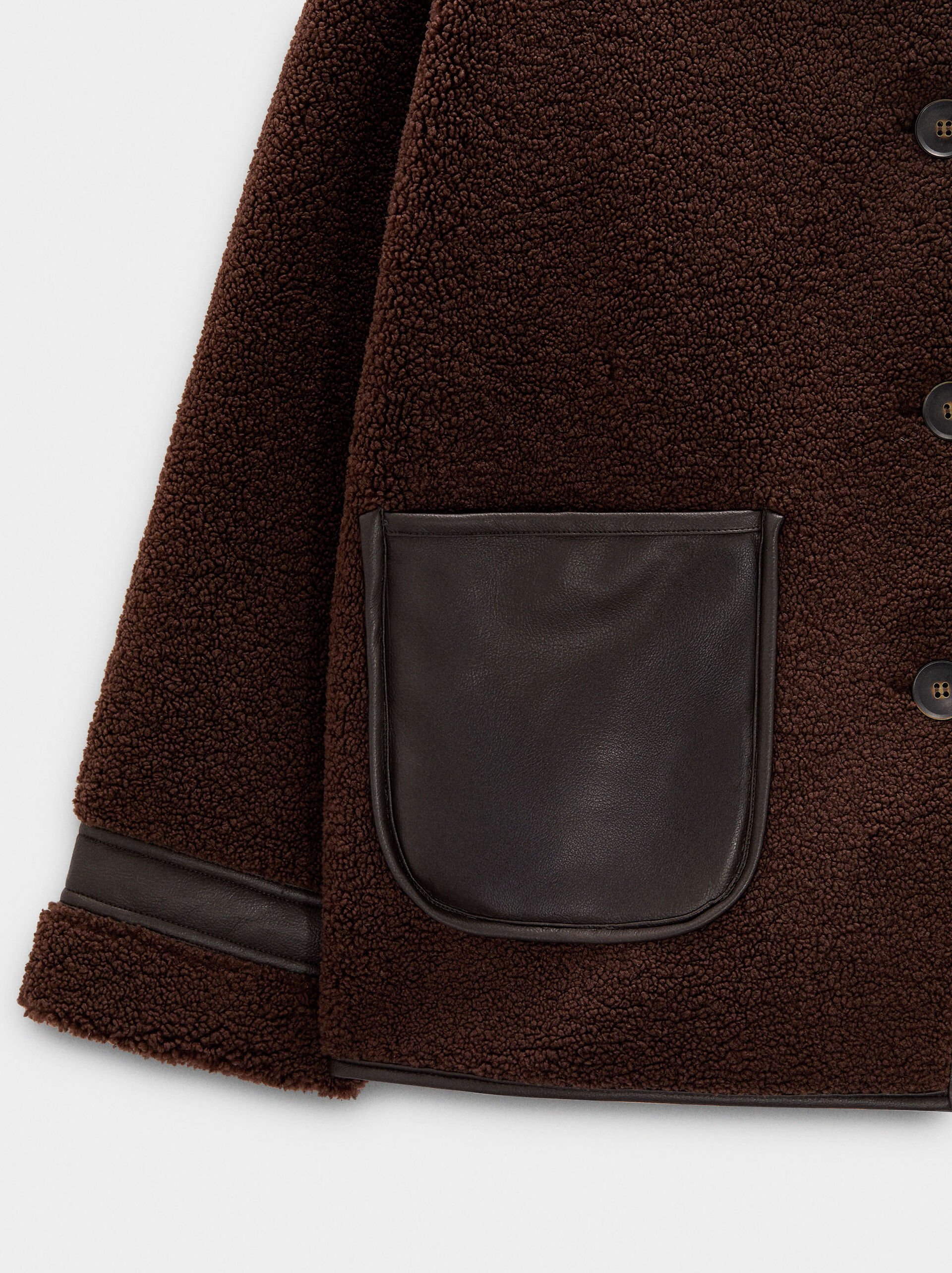 Jacket with sherpa effect and texture contrast image number 7.0
