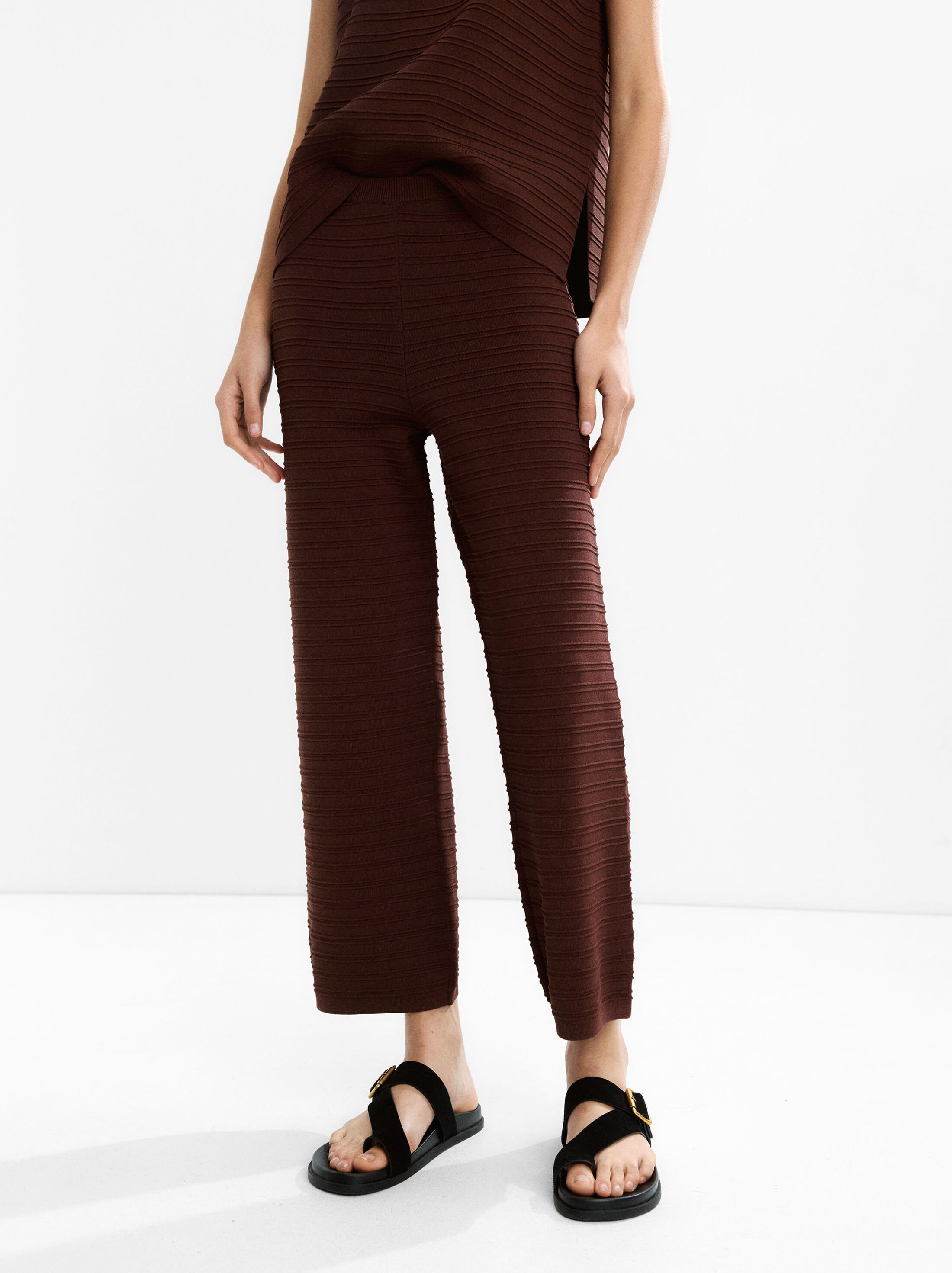 Ribbed knit trousers image number 1.0