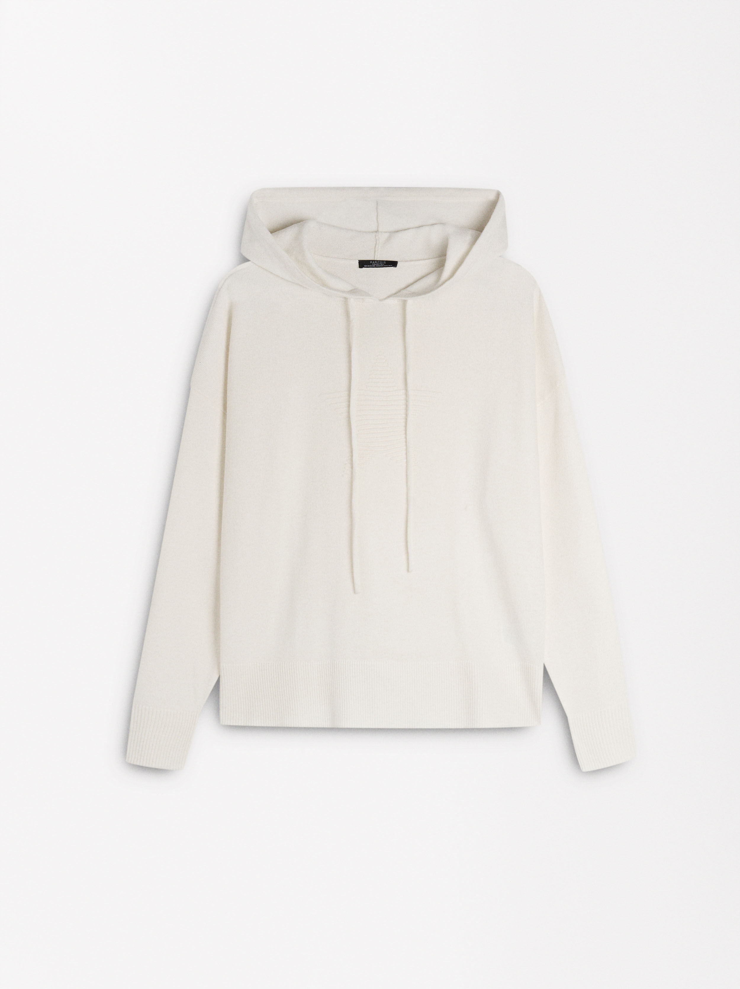 White sweater with hood on sale