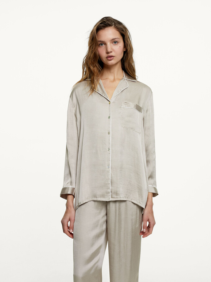 Conjunto Pijama Personalizable Con Antifaz, Beige, hi-res