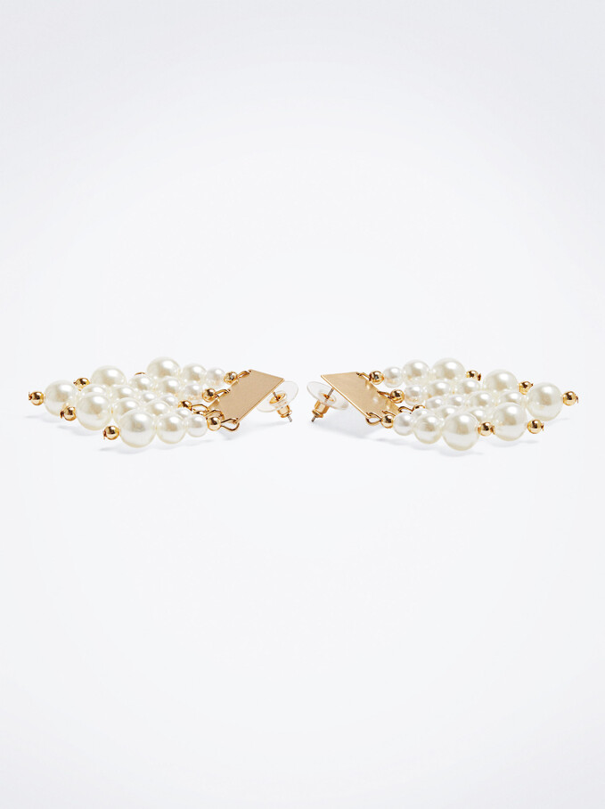 Earrings With Pearls, White, hi-res