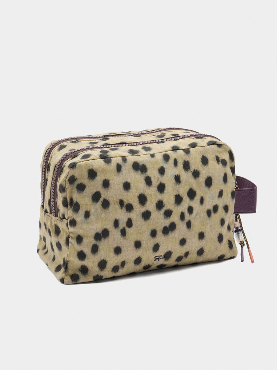 Printed nylon necessaire with animal print