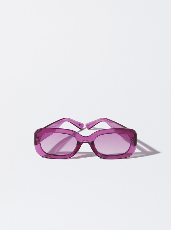 Square Frame Sunglasses, Pink, hi-res