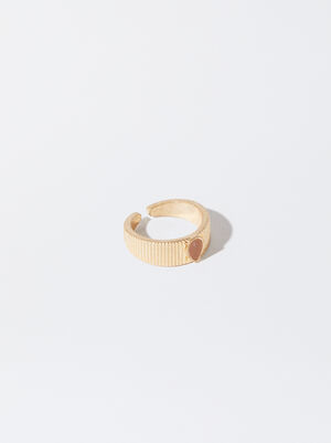 Goldener Ring Mit Emaille image number 3.0