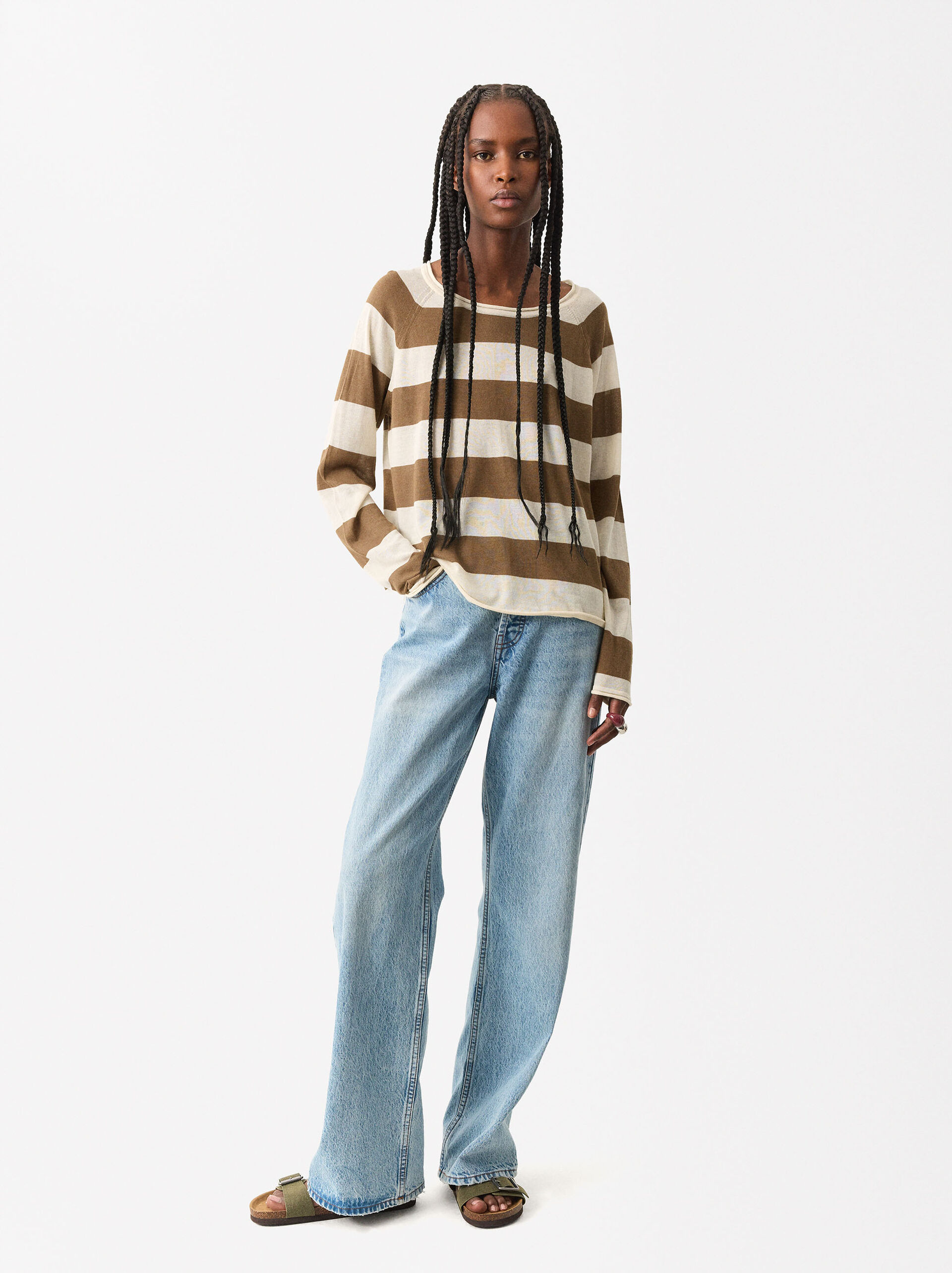 Striped Knit Sweater image number 6.0