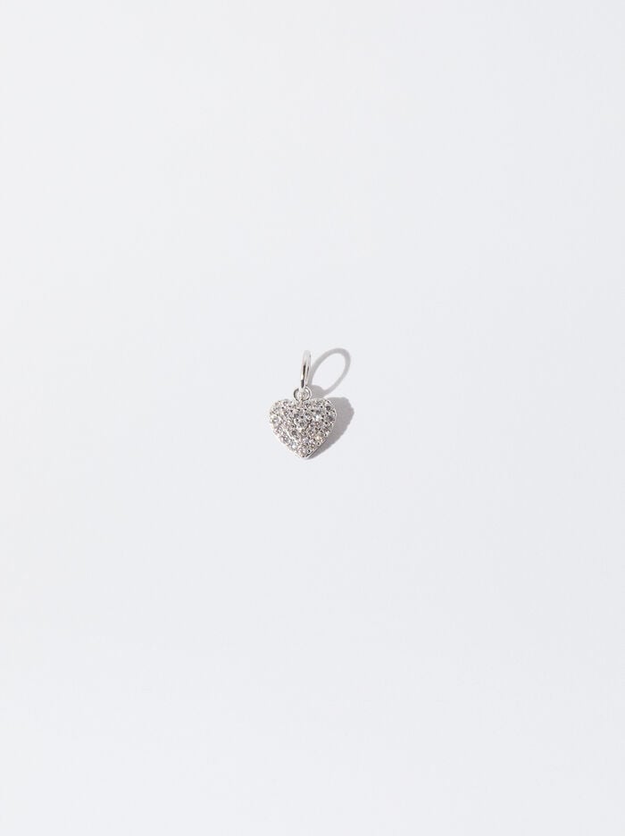 Charm corazón circonitas plata 925