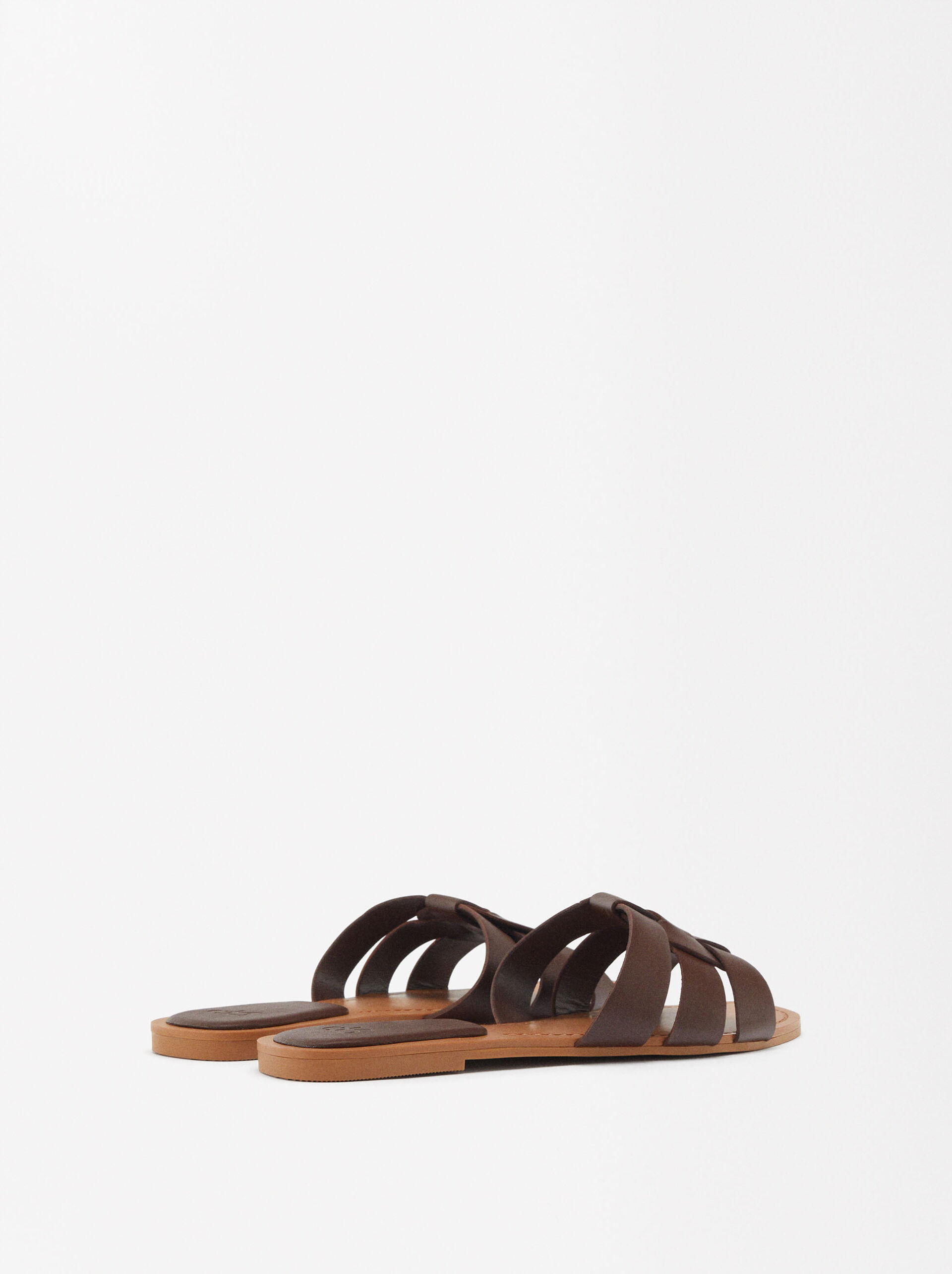 Leather Flat Sandals image number 3.0