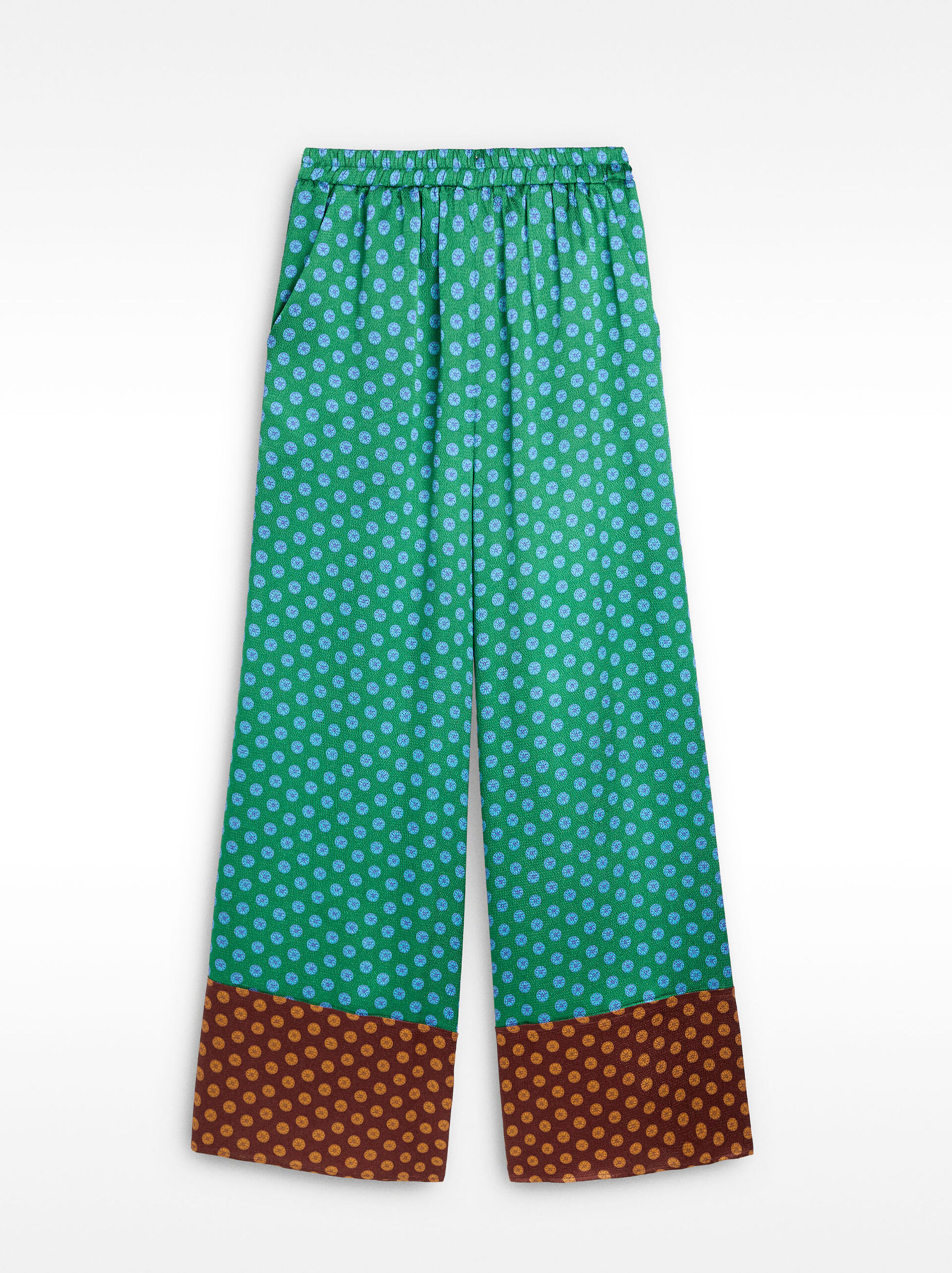 Satin printed trousers image number 5.0