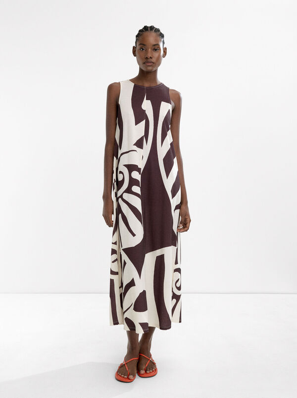 Bedrucktes langes Kleid