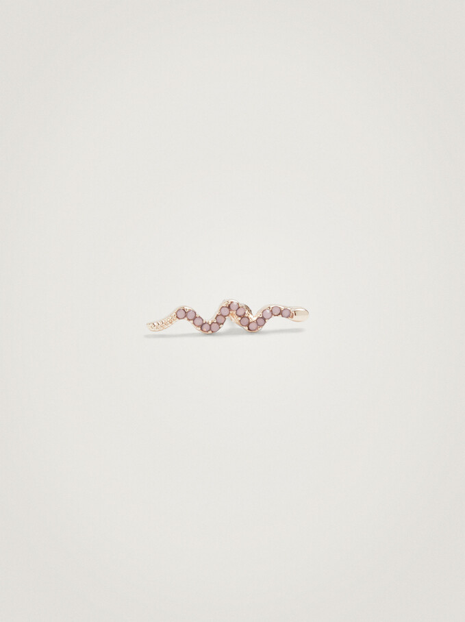 Earrings With Snake, Rose Gold, hi-res