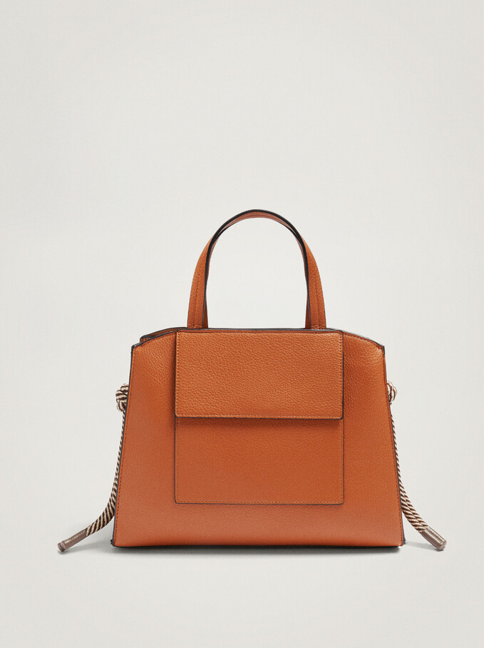 Tote Bag With Side Laces, Camel, hi-res