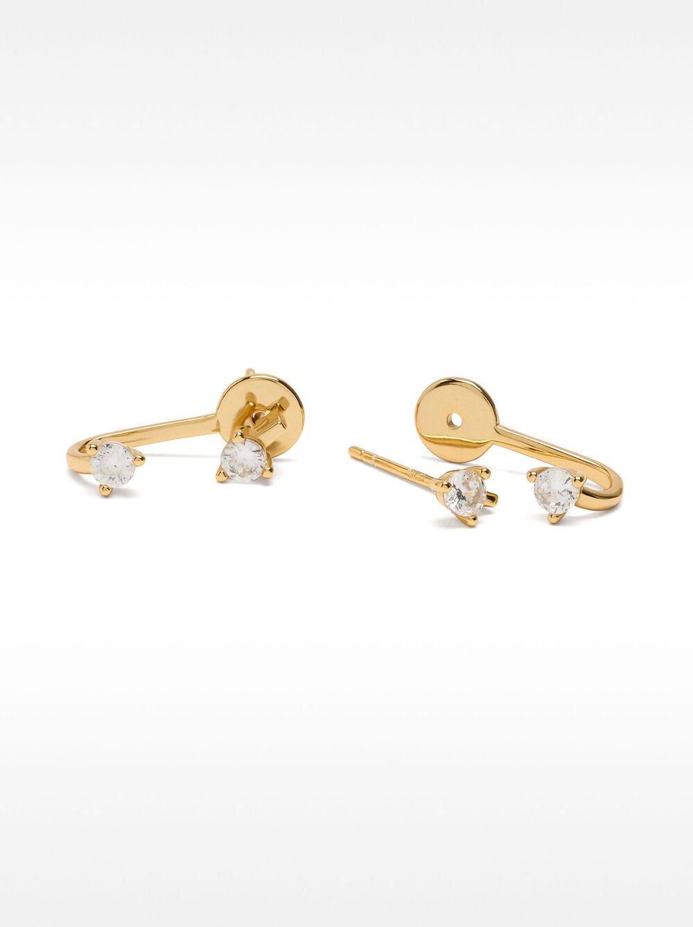 Pendientes ear jacket con circonitas - plata de ley 925