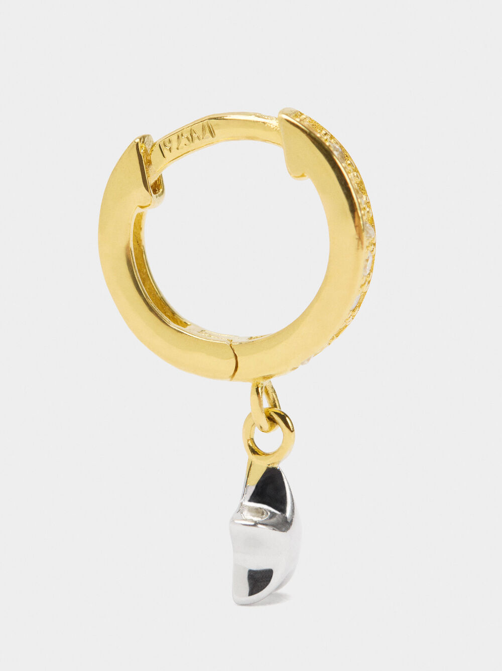 Hoop earrings with cubic zirconia and star - 925 sterling silver