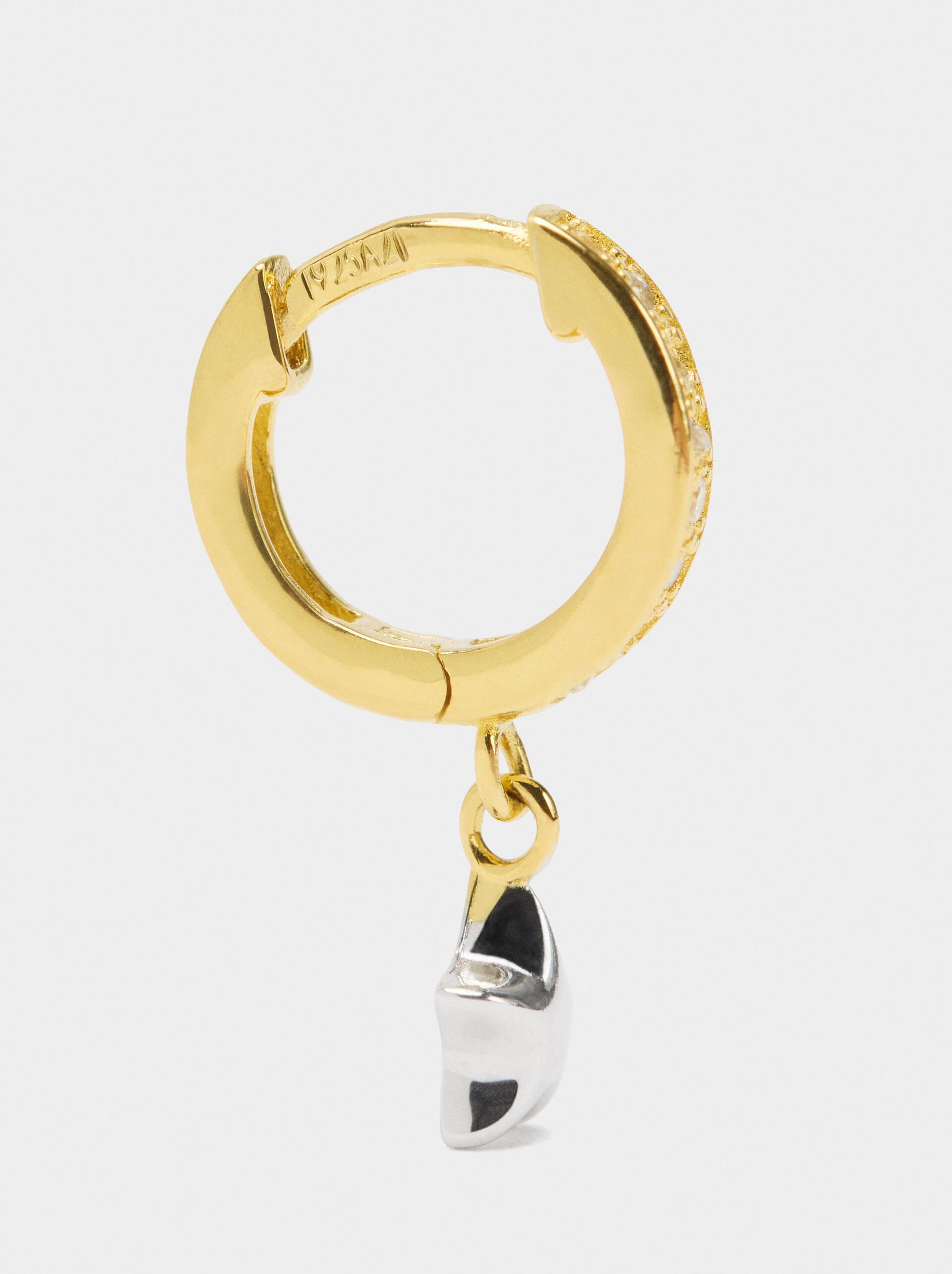 Hoop earrings with cubic zirconia and star - 925 sterling silver image number 2.0