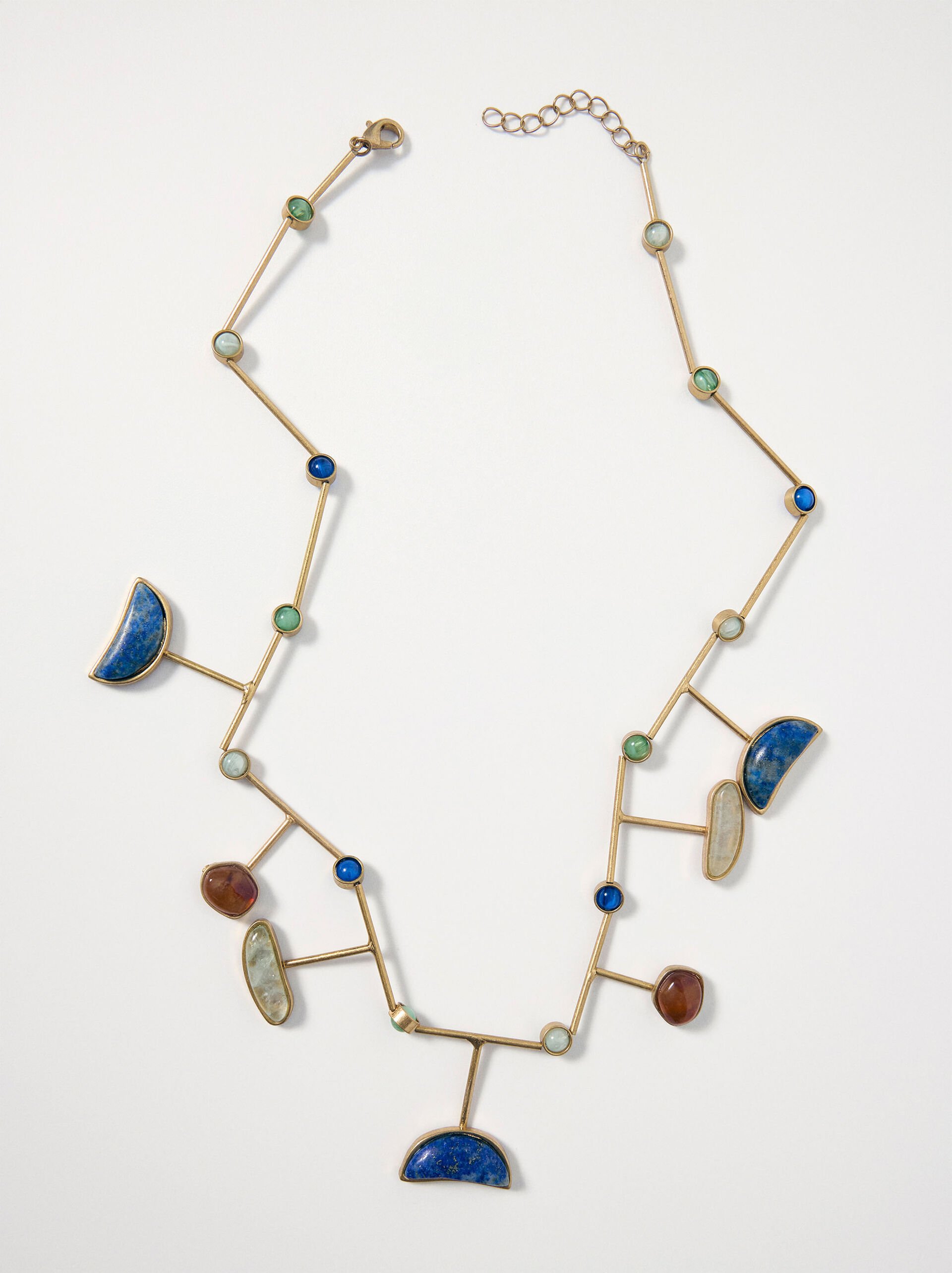 Collana rigida con pietre multicolore image number 0.0
