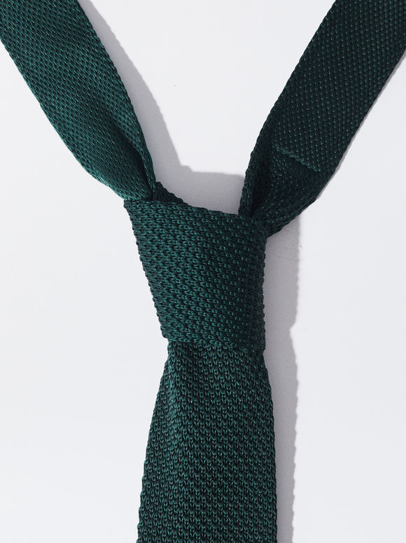Textured Tie, Green, hi-res
