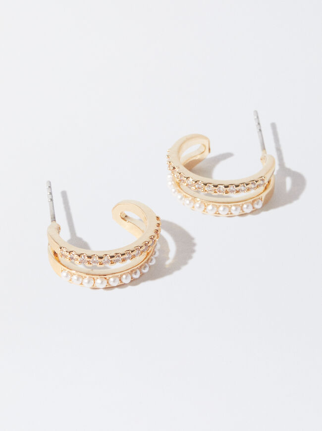 Hoop Earrings With Zirconia image number 1.0