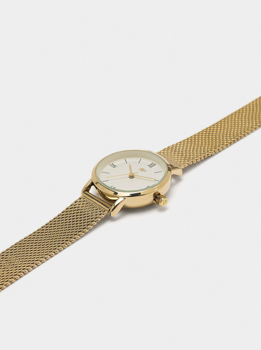 Watch with stainless steel mesh strap