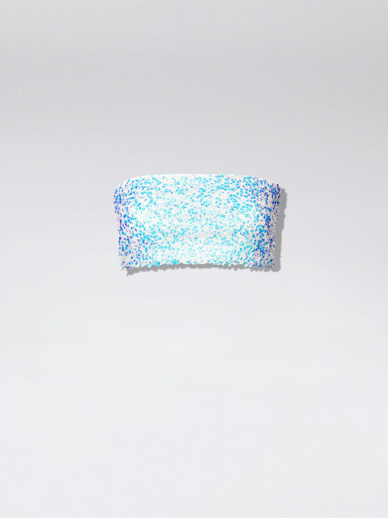 Off-The-Shoulder Sequinned Top, Multicolor, hi-res