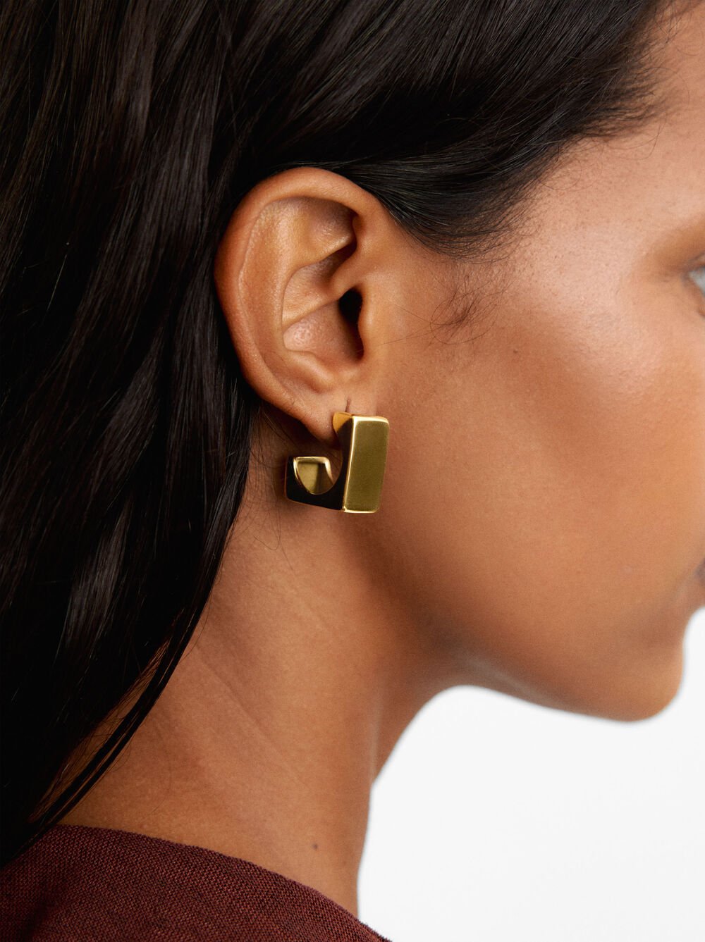 Créoles carrées – acier inoxydable