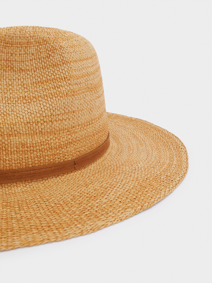 Braided Hat With Contrast Band, Camel, hi-res