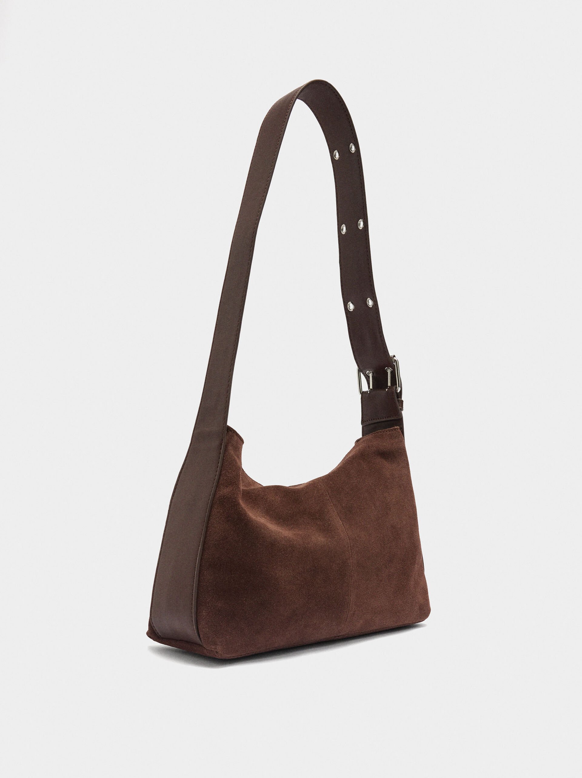 Suede leather shoulder bag M image number 3.0