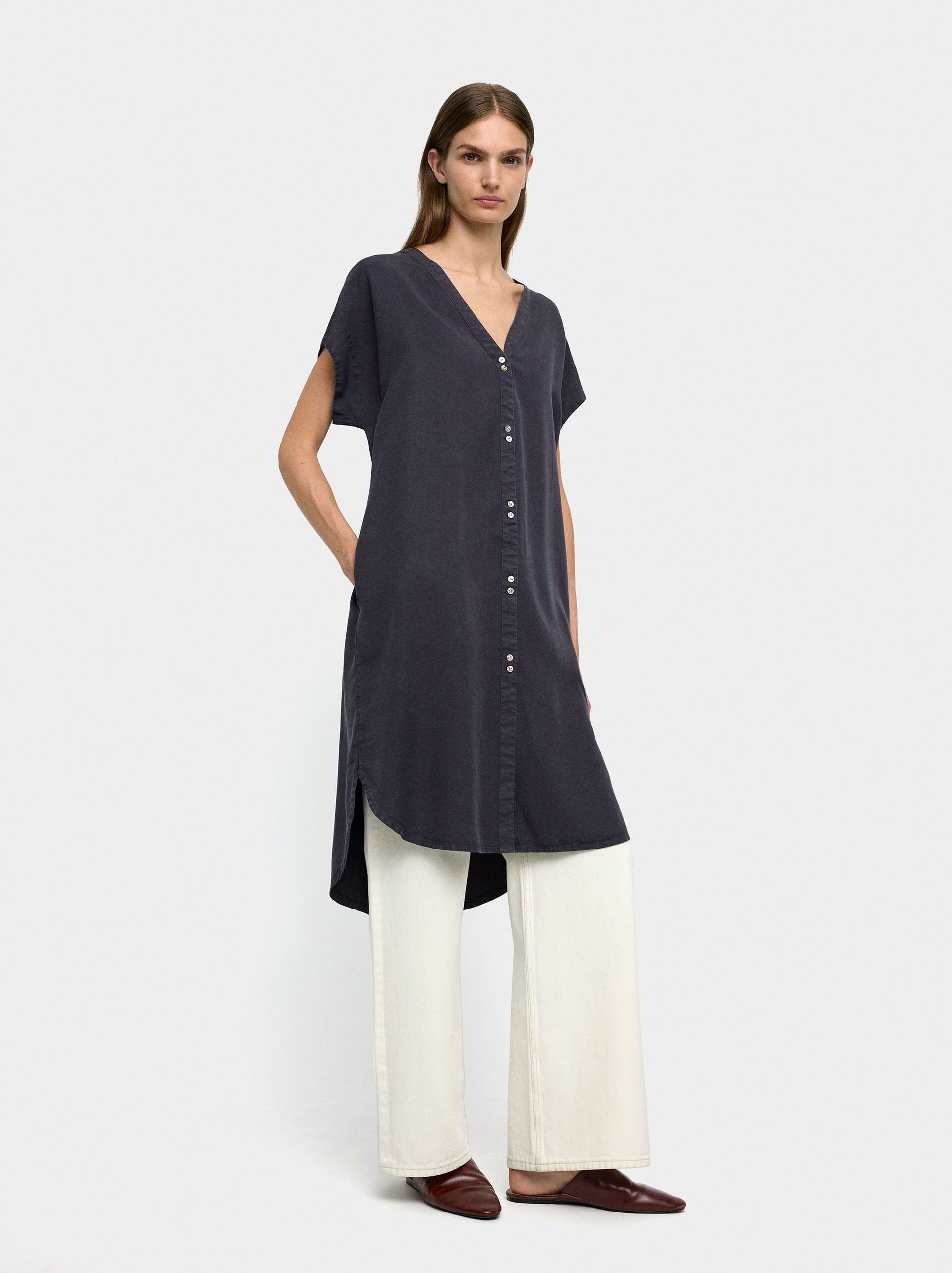 Short dress 100% lyocell image number 1.0