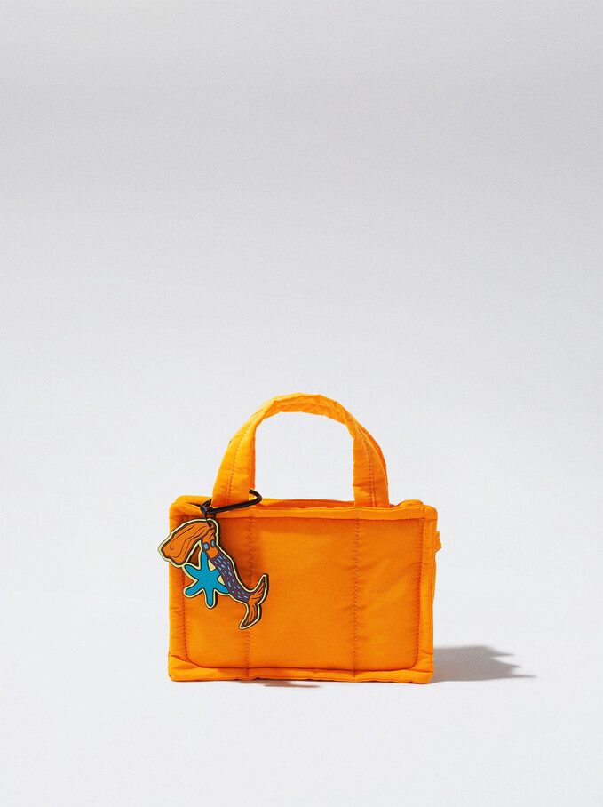 Sac Cabas En Nylon, Orange, hi-res