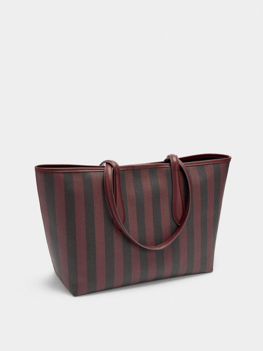 Shopper-Tasche mit Streifen und abnehmbarer Tasche