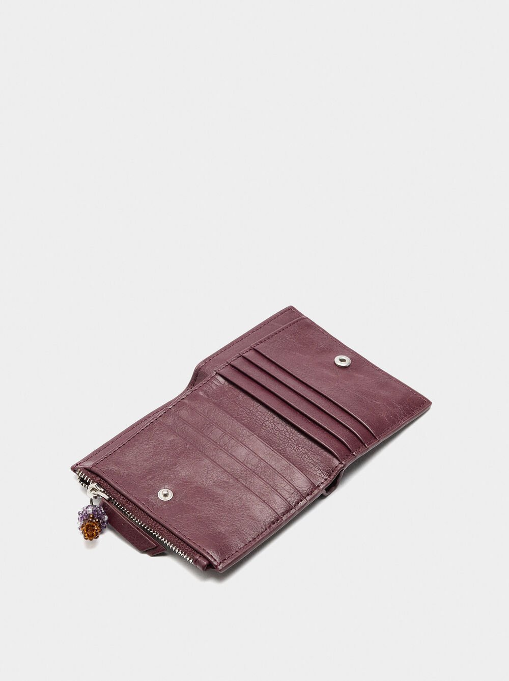Plain wallet with cracked effect S