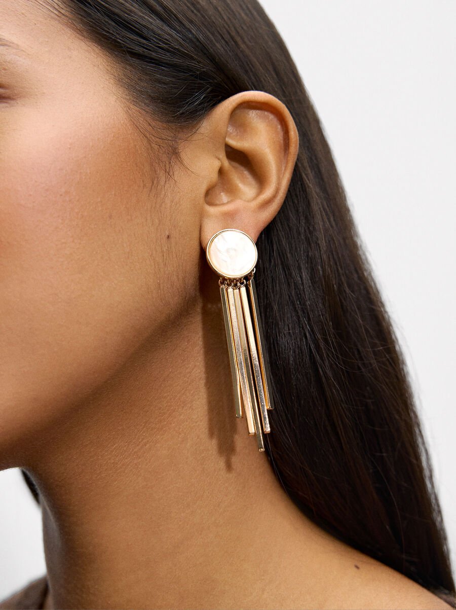 Earrings with resin rows