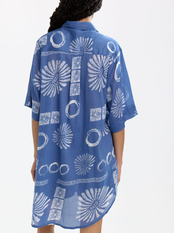 Short printed shirt dress