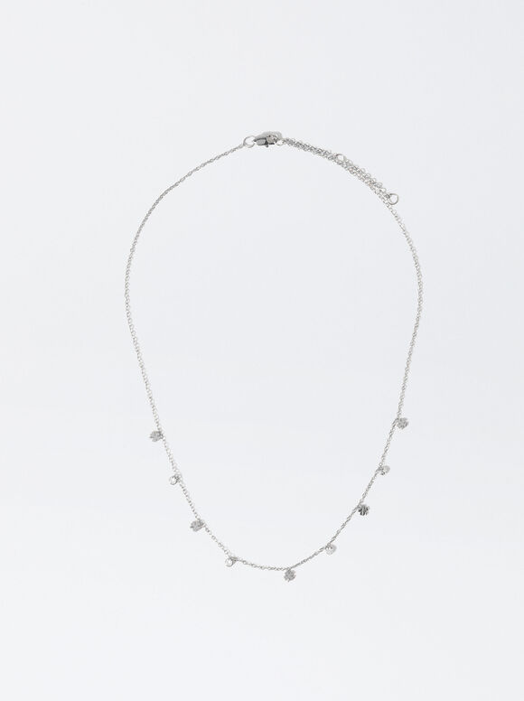 Halskette Aus Stahl Mit -Kristallen, Silber, hi-res