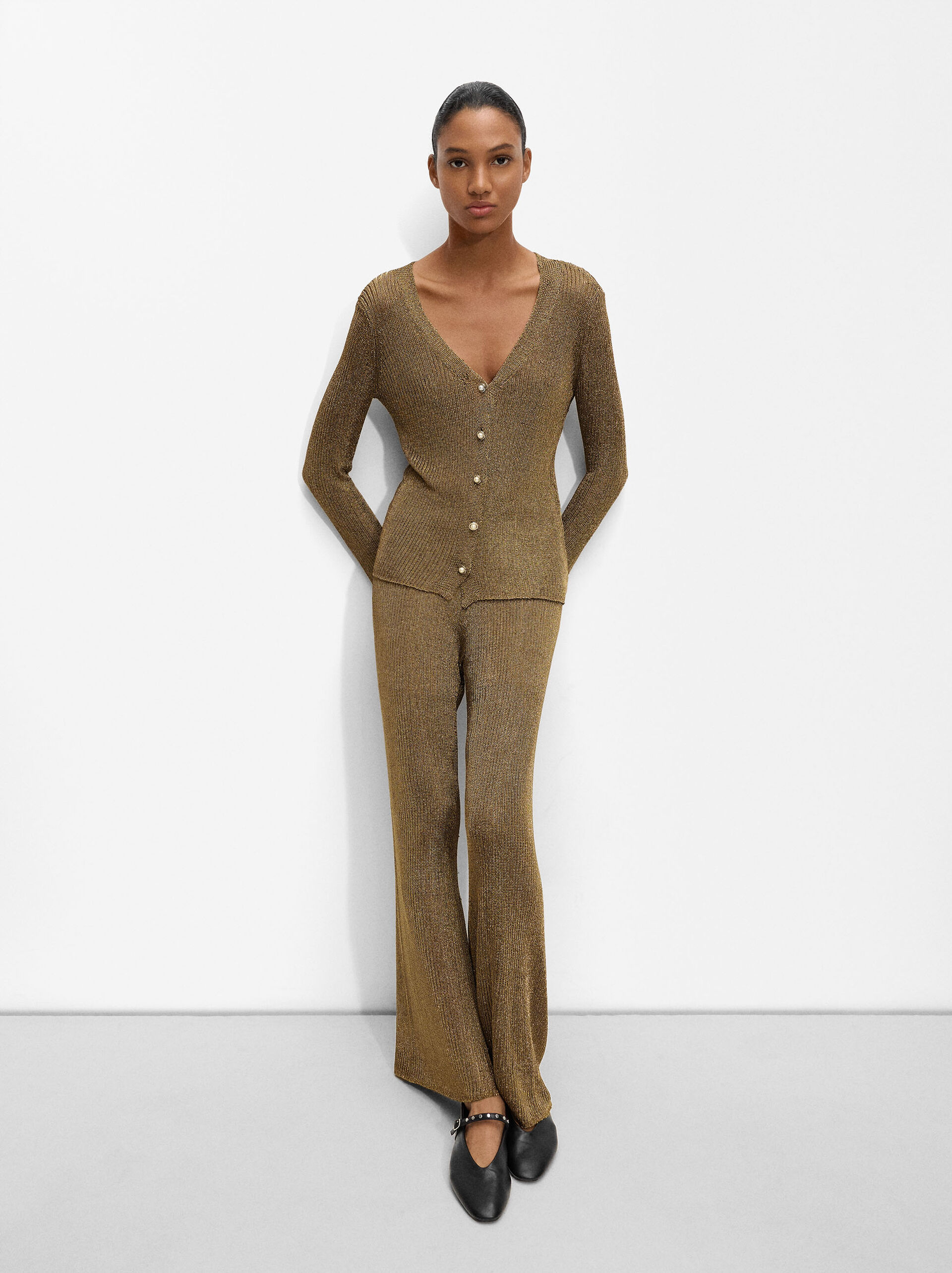 Lurex knit trousers image number 1.0
