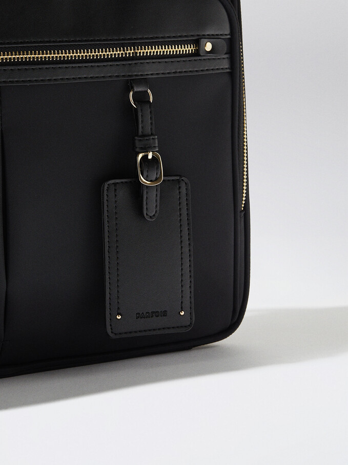 Nylon Briefcase For 15” Laptop, Black, hi-res
