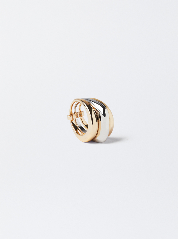 Goldfarbener Dreifacher Ring, Golden, hi-res